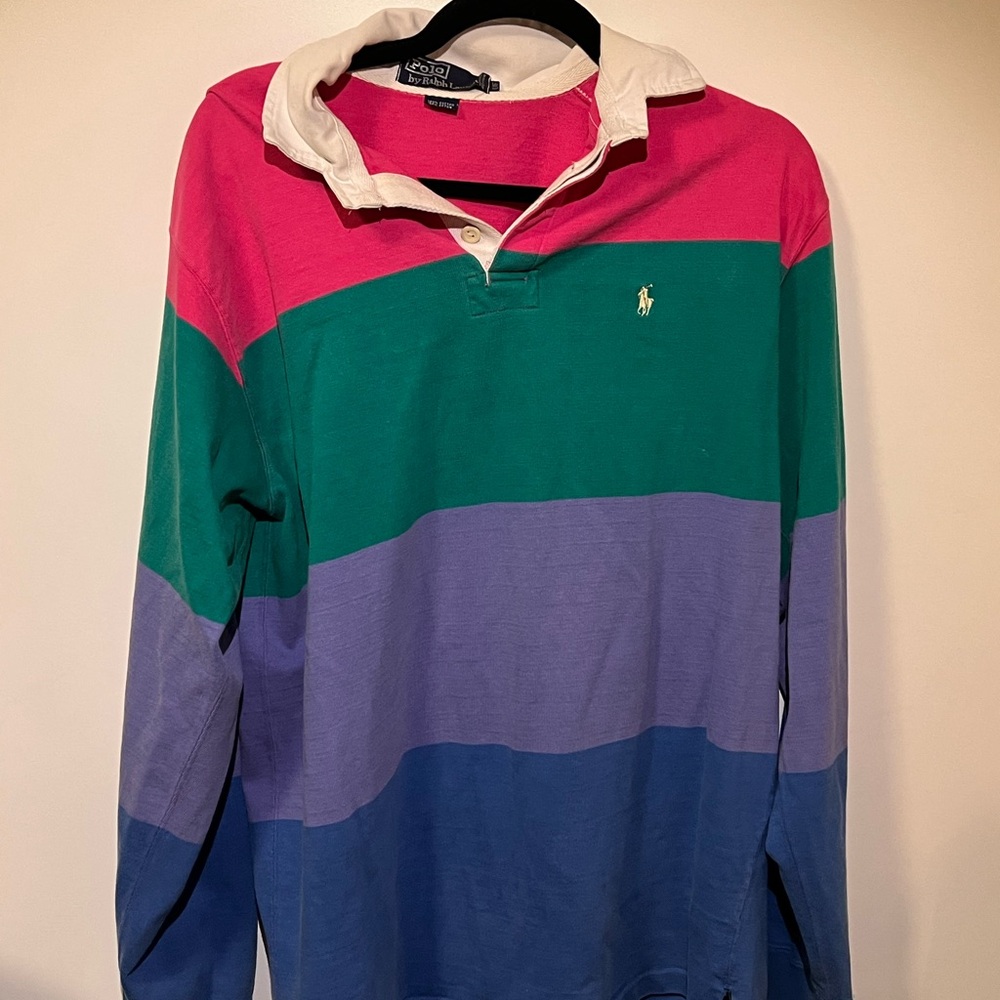 1996 Vintage Polo by Ralph Lauren Multicolor Striped Shirt